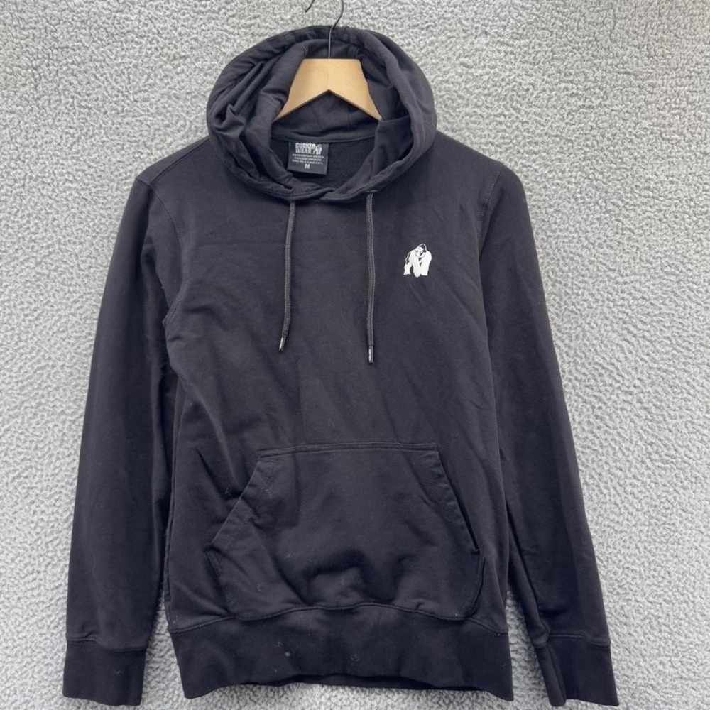 Gorilla Wear Hoodie Mens Medium Black Pullover Sweatshirt